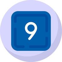 Nine Glyph Flat Bubble Icon vector