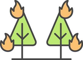 Wildfire Line Filled Light Icon vector