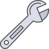 Adjustable Wrench Line Filled Light Icon vector