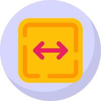 Left and right arrow Glyph Flat Bubble Icon vector