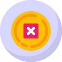 Delete Glyph Flat Bubble Icon vector