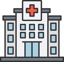 hospital línea lleno ligero icono vector