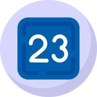 Twenty Three Glyph Flat Bubble Icon vector