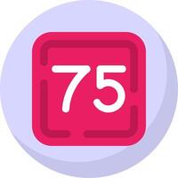 Seventy Five Glyph Flat Bubble Icon vector