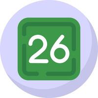 Twenty Six Glyph Flat Bubble Icon vector