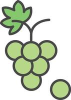 Grapes Line Filled Light Icon vector