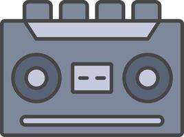 Cassette Recorder Line Filled Light Icon vector