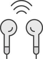 Earbuds Line Filled Light Icon vector