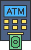 Atm Machine Line Filled Light Icon vector