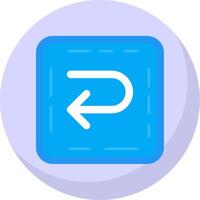 U turn Glyph Flat Bubble Icon vector