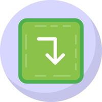 Turn down Glyph Flat Bubble Icon vector