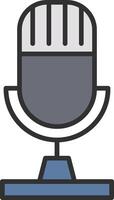 Microphone Line Filled Light Icon vector