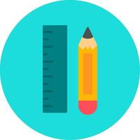 Pencil And Ruler Vector Icon