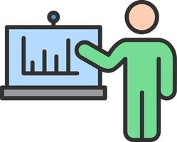 Presentation Line Filled Light Icon vector