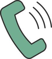 Phone Call Line Filled Light Icon vector