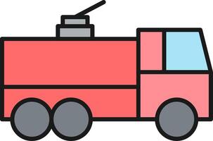 Fire Truck Line Filled Light Icon vector