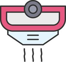 Smoke Detector Line Filled Light Icon vector