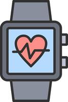 Smart Watch Line Filled Light Icon vector