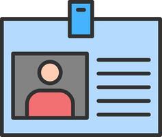 Id Card Line Filled Light Icon vector