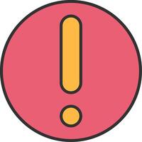 Exclamation Mark Line Filled Light Icon vector