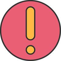 Exclamation Mark Line Filled Light Icon vector