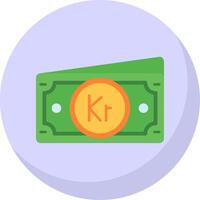 Krone Glyph Flat Bubble Icon vector