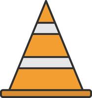 Cone Line Filled Light Icon vector