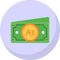 Australian dollar Glyph Flat Bubble Icon vector