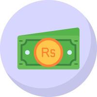 Rupee Glyph Flat Bubble Icon vector