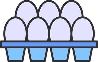 Egg Tray Line Filled Light Icon vector