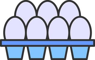 Egg Tray Line Filled Light Icon vector