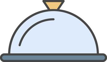 Serving Dish Line Filled Light Icon vector