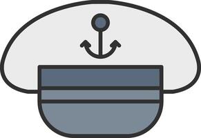 Captain Hat Line Filled Light Icon vector