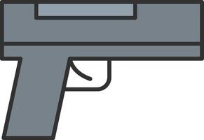 pistola línea lleno ligero icono vector