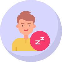 dormir glifo plano burbuja icono vector