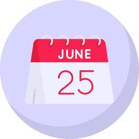 25th of June Glyph Flat Bubble Icon vector