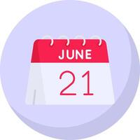 21st of June Glyph Flat Bubble Icon vector