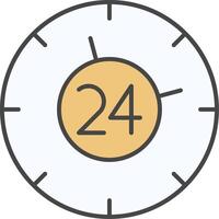 24 Hours Line Filled Light Icon vector