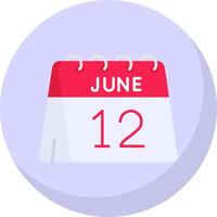 12th of June Glyph Flat Bubble Icon vector