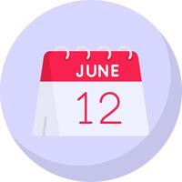 12mo de junio glifo plano burbuja icono vector