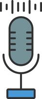 Audio Recorder Line Filled Light Icon vector