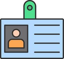 Id Card Line Filled Light Icon vector