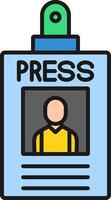 Press Pass Line Filled Light Icon vector
