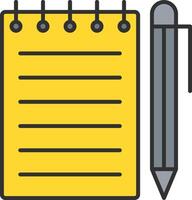 Notebook Line Filled Light Icon vector