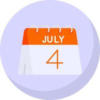 4to de julio glifo plano burbuja icono vector