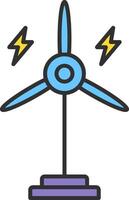 eólico turbina línea lleno ligero icono vector