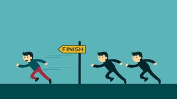 Animated illustration of businessman join running competition. Suitable for education and motivation content about business, finance, marketing strategy, etc. video