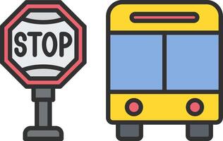 Bus Stop Line Filled Light Icon vector