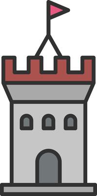 Castle Line Filled Light Icon