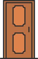 Door Line Filled Light Icon vector